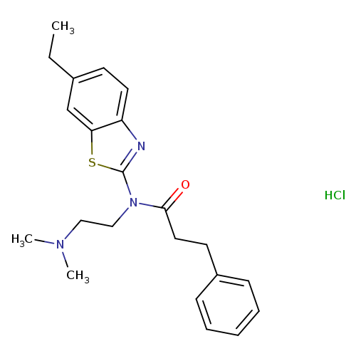 N-[2-(dimethylamino)ethyl]-N-(6-ethyl-1,3-benzothiazol-2-yl)-3-phenylpropanamide hydrochloride