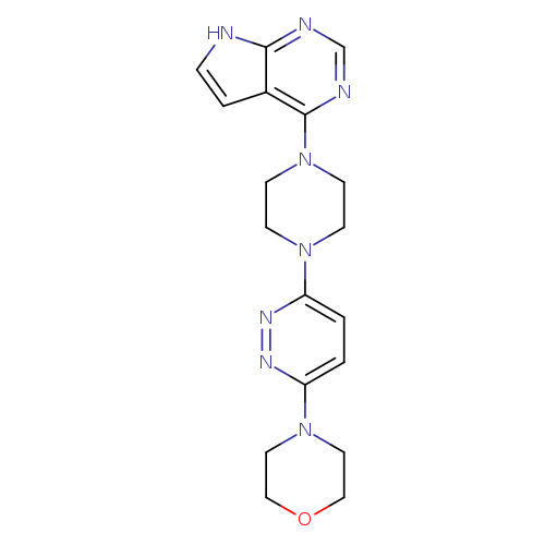 4-[6-(4-{7H-pyrrolo[2,3-d]pyrimidin-4-yl}piperazin-1-yl)pyridazin-3-yl]morpholine