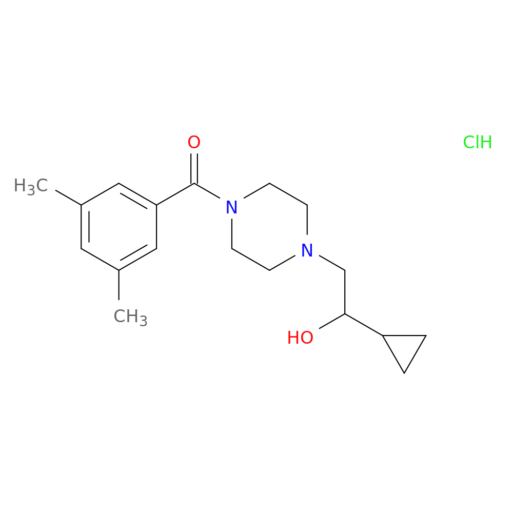 1-cyclopropyl-2-[4-(3,5-dimethylbenzoyl)piperazin-1-yl]ethan-1-ol hydrochloride