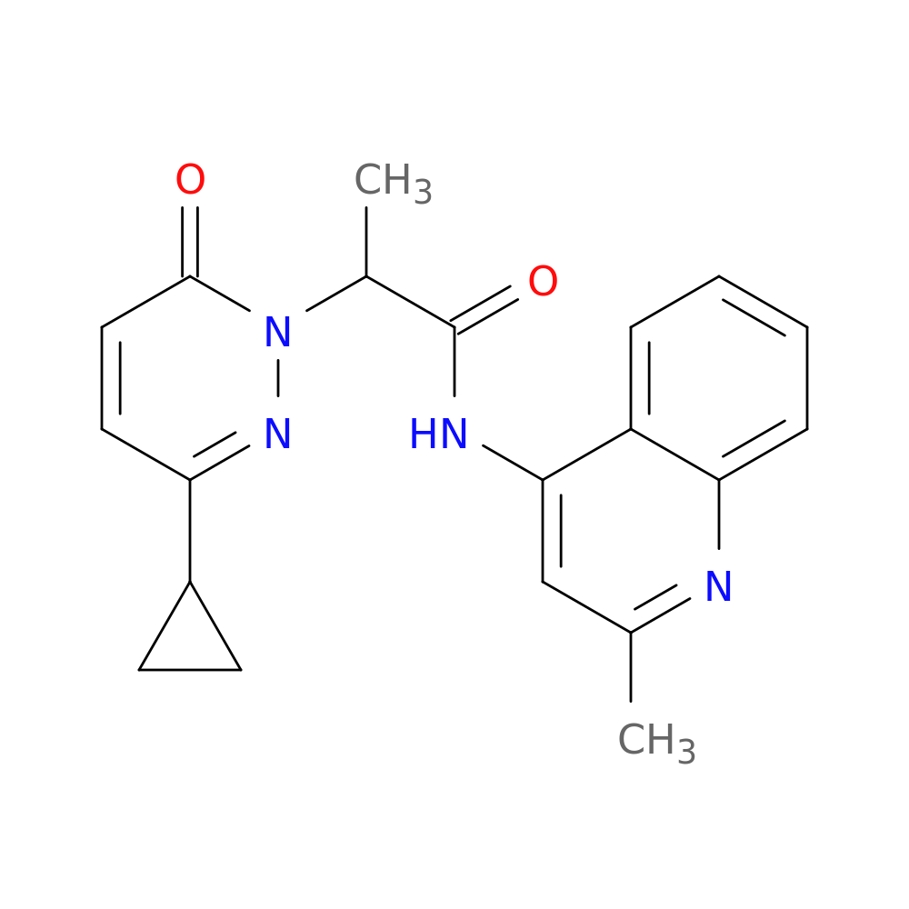 2-(3-cyclopropyl-6-oxo-1,6-dihydropyridazin-1-yl)-N-(2-methylquinolin-4-yl)propanamide
