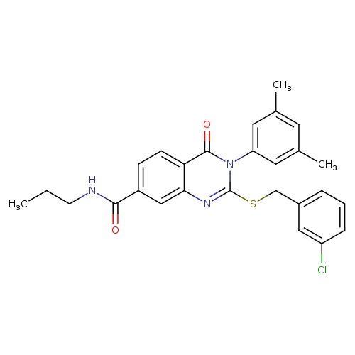 2-{[(3-chlorophenyl)methyl]sulfanyl}-3-(3,5-dimethylphenyl)-4-oxo-N-propyl-3,4-dihydroquinazoline-7-carboxamide