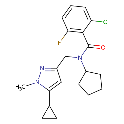 2-chloro-N-cyclopentyl-N-[(5-cyclopropyl-1-methyl-1H-pyrazol-3-yl)methyl]-6-fluorobenzamide