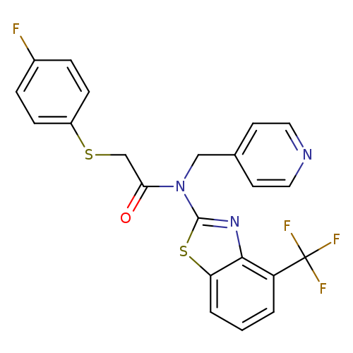 2-[(4-fluorophenyl)sulfanyl]-N-[(pyridin-4-yl)methyl]-N-[4-(trifluoromethyl)-1,3-benzothiazol-2-yl]acetamide