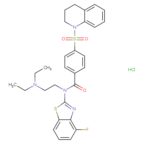 N-[2-(diethylamino)ethyl]-N-(4-fluoro-1,3-benzothiazol-2-yl)-4-(1,2,3,4-tetrahydroquinoline-1-sulfonyl)benzamide hydrochloride