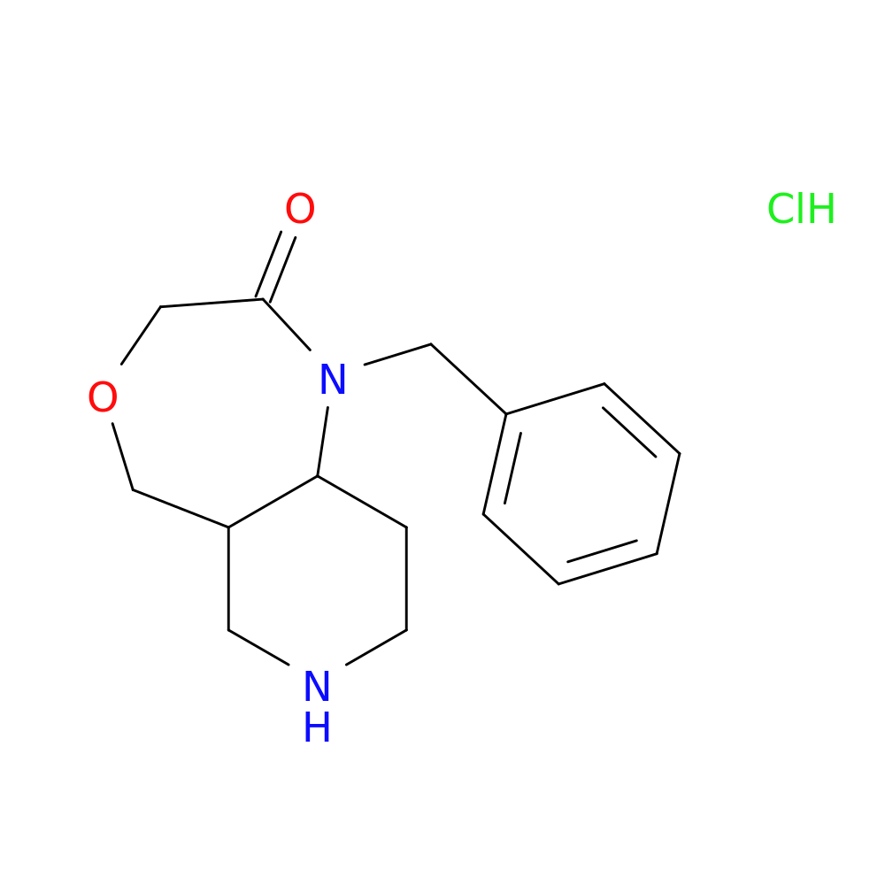 "1-benzyl-decahydropyrido[4,3-e][1,4]oxazepin-2-one hydrochloride"