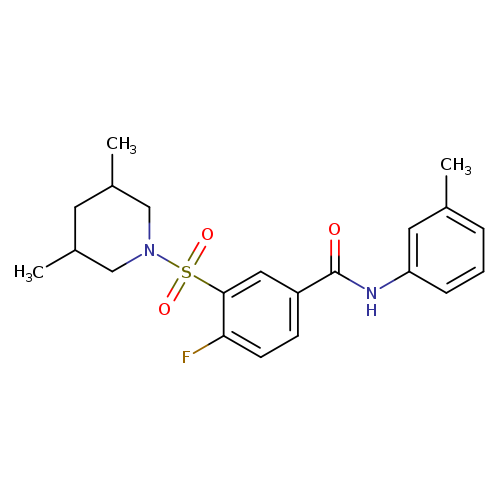 3-[(3,5-dimethylpiperidin-1-yl)sulfonyl]-4-fluoro-N-(3-methylphenyl)benzamide
