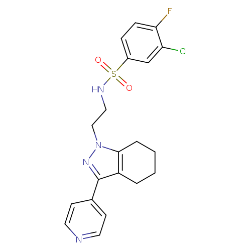 3-chloro-4-fluoro-N-{2-[3-(pyridin-4-yl)-4,5,6,7-tetrahydro-1H-indazol-1-yl]ethyl}benzene-1-sulfonamide