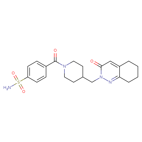 4-{4-[(3-oxo-2,3,5,6,7,8-hexahydrocinnolin-2-yl)methyl]piperidine-1-carbonyl}benzene-1-sulfonamide