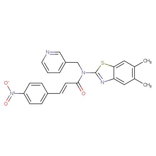 (2E)-N-(5,6-dimethyl-1,3-benzothiazol-2-yl)-3-(4-nitrophenyl)-N-[(pyridin-3-yl)methyl]prop-2-enamide