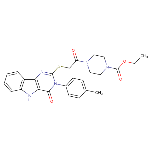 ethyl 4-(2-{[3-(4-methylphenyl)-4-oxo-3H,4H,5H-pyrimido[5,4-b]indol-2-yl]sulfanyl}acetyl)piperazine-1-carboxylate