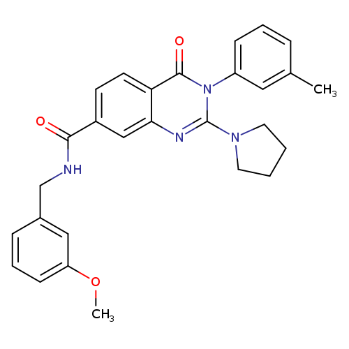 N-[(3-methoxyphenyl)methyl]-3-(3-methylphenyl)-4-oxo-2-(pyrrolidin-1-yl)-3,4-dihydroquinazoline-7-carboxamide