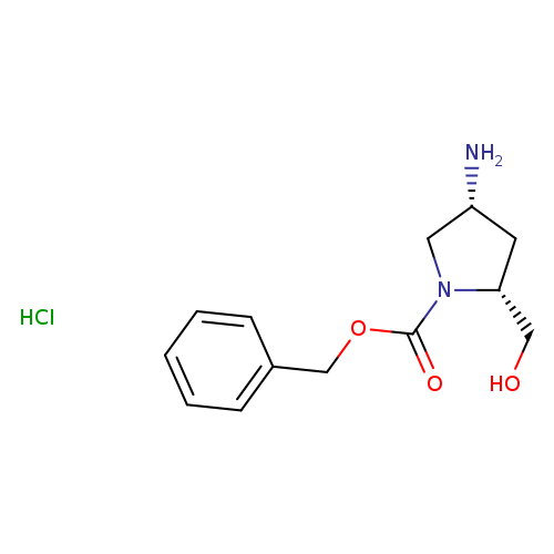 1-Pyrrolidinecarboxylic acid, 4-amino-2-(hydroxymethyl)-, phenylmethyl ester, hydrochloride (1:1), (2R,4R)-