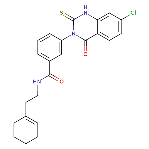 3-(7-chloro-4-oxo-2-sulfanylidene-1,2,3,4-tetrahydroquinazolin-3-yl)-N-[2-(cyclohex-1-en-1-yl)ethyl]benzamide