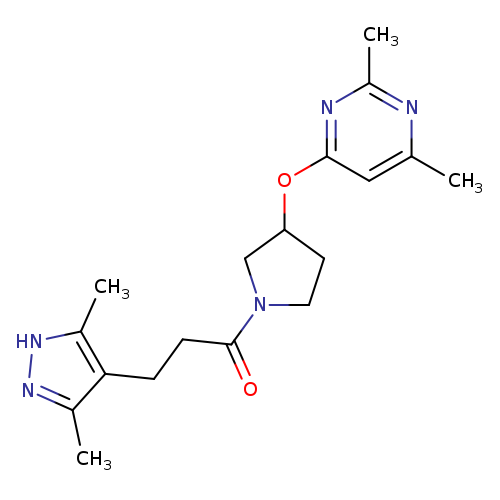 3-(3,5-dimethyl-1H-pyrazol-4-yl)-1-{3-[(2,6-dimethylpyrimidin-4-yl)oxy]pyrrolidin-1-yl}propan-1-one