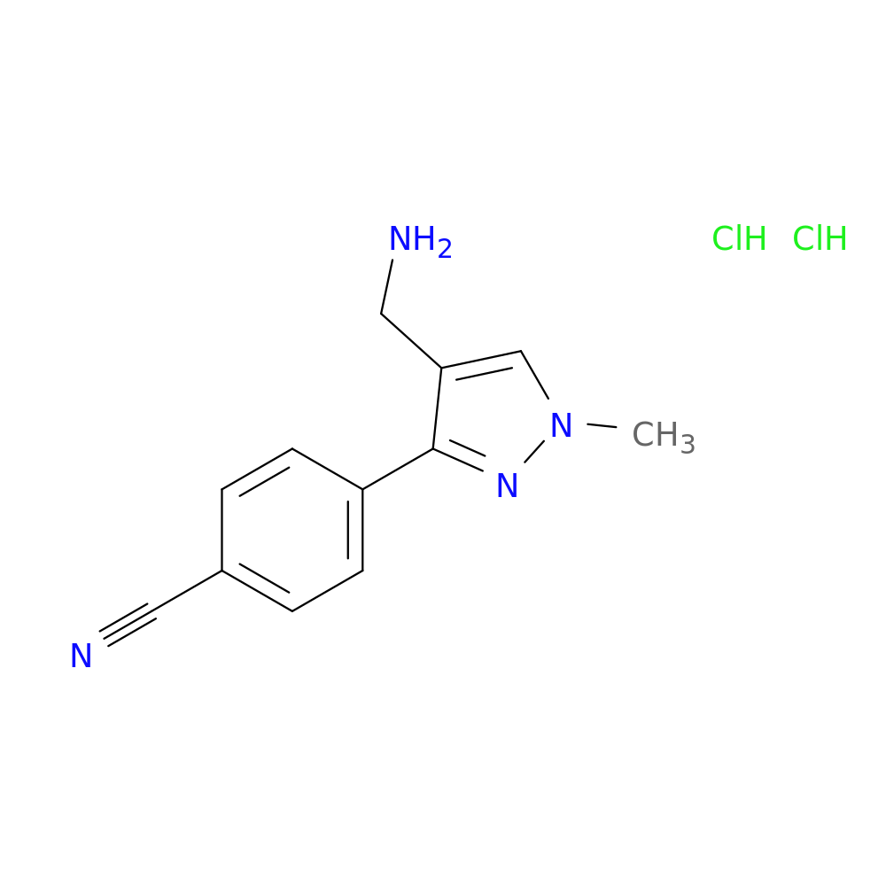 4-[4-(aminomethyl)-1-methyl-1H-pyrazol-3-yl]benzonitrile dihydrochloride