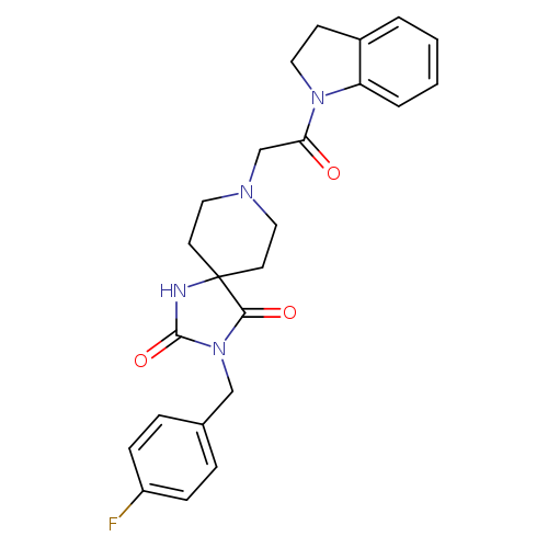 8-[2-(2,3-dihydro-1H-indol-1-yl)-2-oxoethyl]-3-[(4-fluorophenyl)methyl]-1,3,8-triazaspiro[4.5]decane-2,4-dione