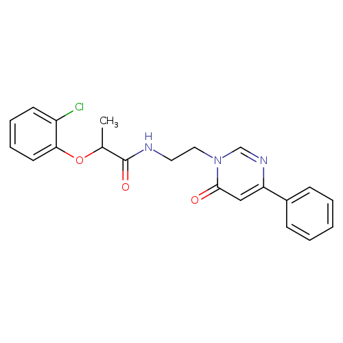 2-(2-chlorophenoxy)-N-[2-(6-oxo-4-phenyl-1,6-dihydropyrimidin-1-yl)ethyl]propanamide