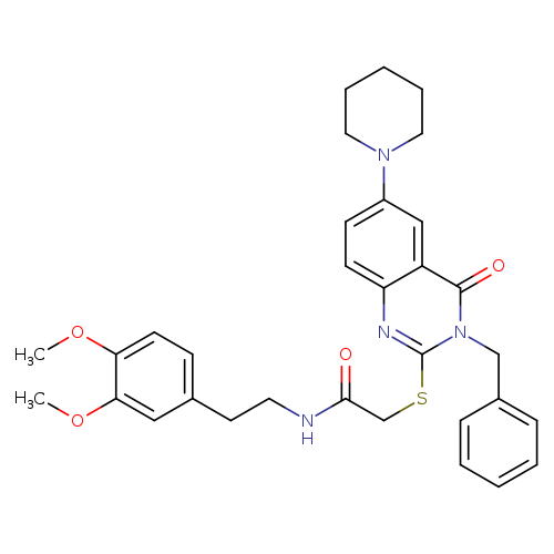 2-{[3-benzyl-4-oxo-6-(piperidin-1-yl)-3,4-dihydroquinazolin-2-yl]sulfanyl}-N-[2-(3,4-dimethoxyphenyl)ethyl]acetamide