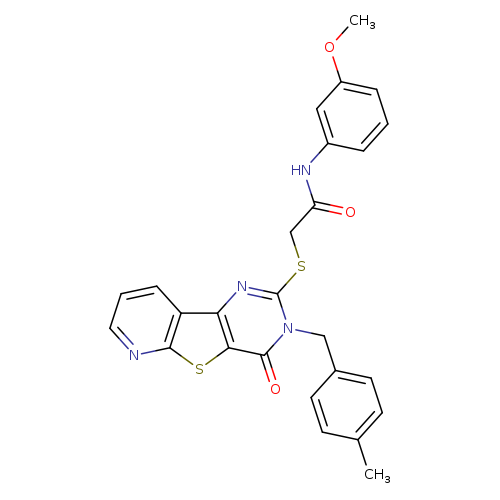 N-(3-methoxyphenyl)-2-({5-[(4-methylphenyl)methyl]-6-oxo-8-thia-3,5,10-triazatricyclo[7.4.0.0^{2,7}]trideca-1(9),2(7),3,10,12-pentaen-4-yl}sulfanyl)acetamide