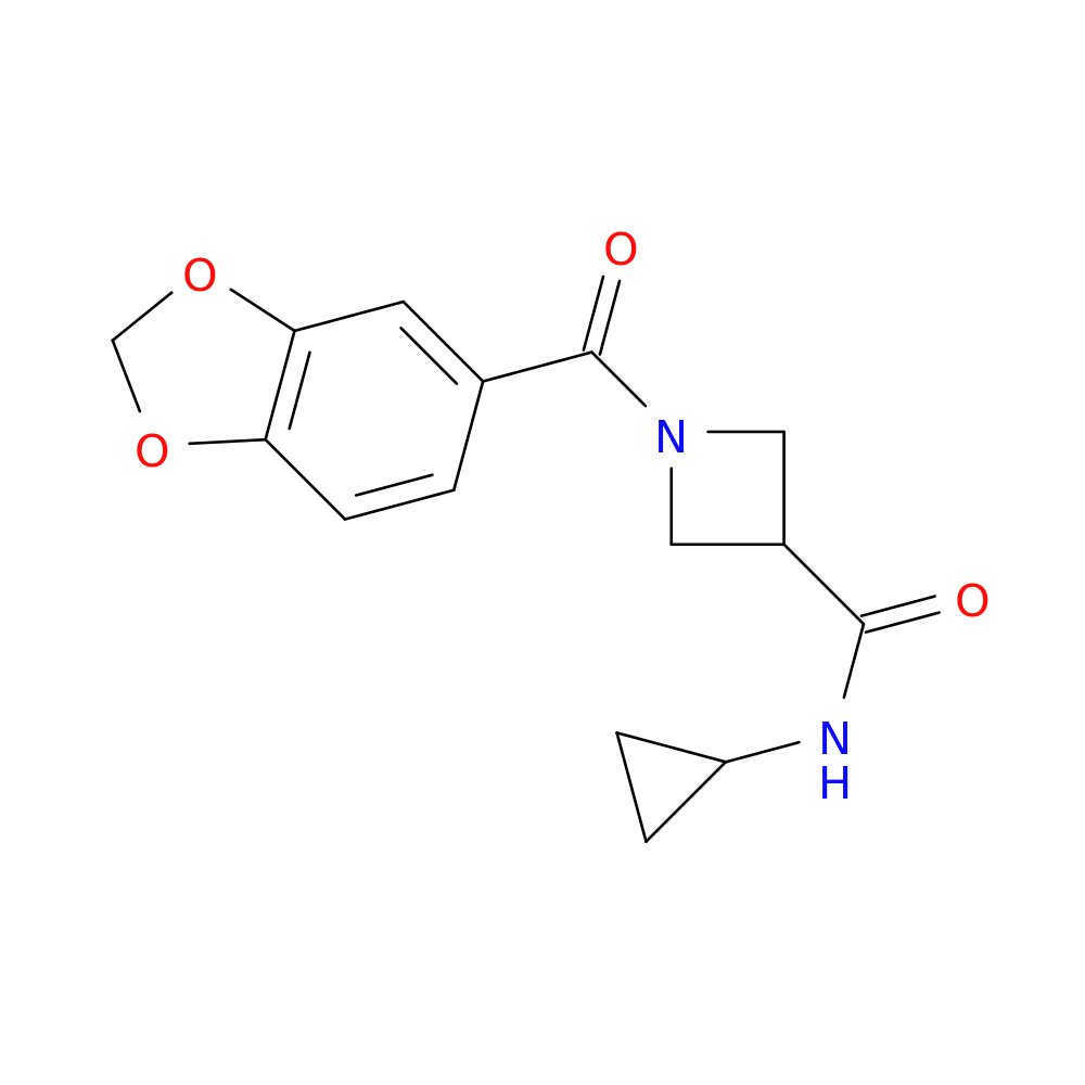 1-(2H-1,3-benzodioxole-5-carbonyl)-N-cyclopropylazetidine-3-carboxamide