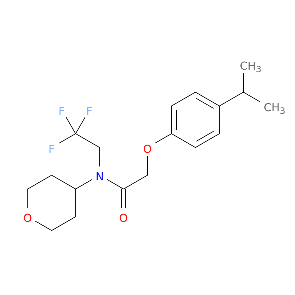 N-(oxan-4-yl)-2-[4-(propan-2-yl)phenoxy]-N-(2,2,2-trifluoroethyl)acetamide