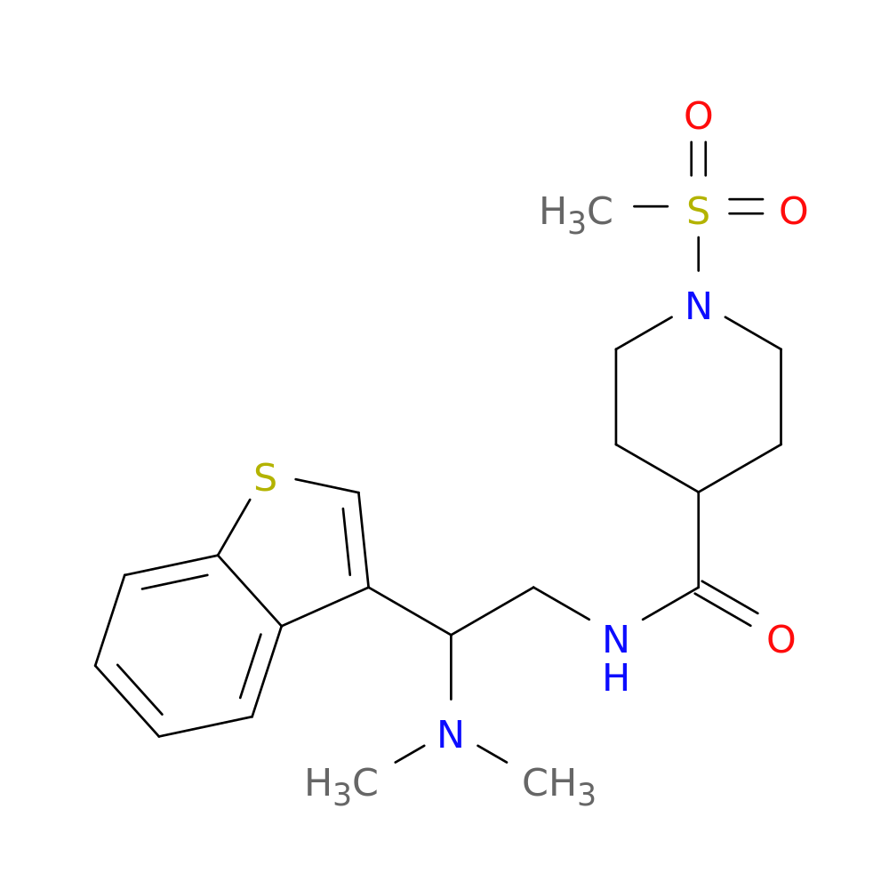 N-[2-(1-benzothiophen-3-yl)-2-(dimethylamino)ethyl]-1-methanesulfonylpiperidine-4-carboxamide