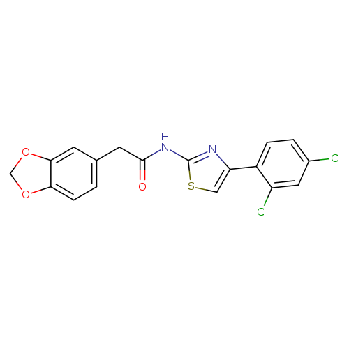 2-(2H-1,3-benzodioxol-5-yl)-N-[4-(2,4-dichlorophenyl)-1,3-thiazol-2-yl]acetamide