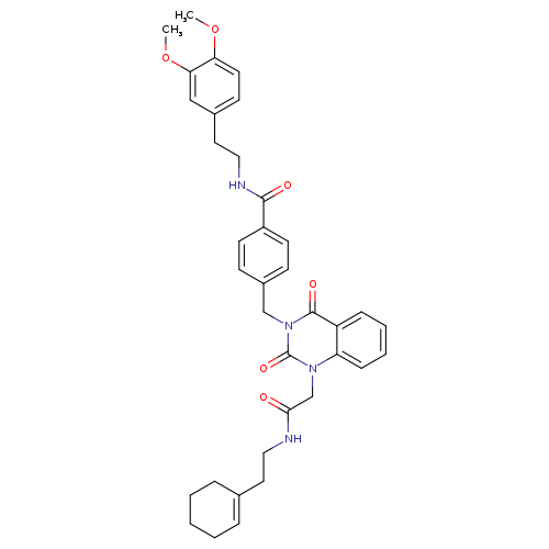 4-{[1-({[2-(cyclohex-1-en-1-yl)ethyl]carbamoyl}methyl)-2,4-dioxo-1,2,3,4-tetrahydroquinazolin-3-yl]methyl}-N-[2-(3,4-dimethoxyphenyl)ethyl]benzamide