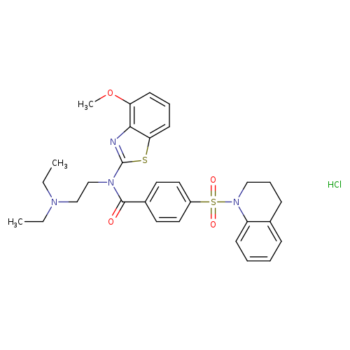 N-[2-(diethylamino)ethyl]-N-(4-methoxy-1,3-benzothiazol-2-yl)-4-(1,2,3,4-tetrahydroquinoline-1-sulfonyl)benzamide hydrochloride