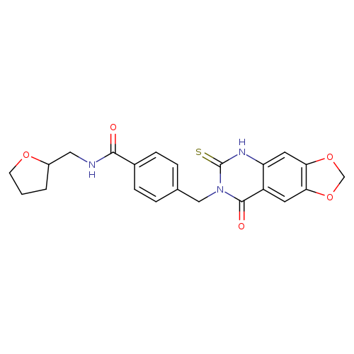 4-({8-oxo-6-sulfanylidene-2H,5H,6H,7H,8H-[1,3]dioxolo[4,5-g]quinazolin-7-yl}methyl)-N-[(oxolan-2-yl)methyl]benzamide