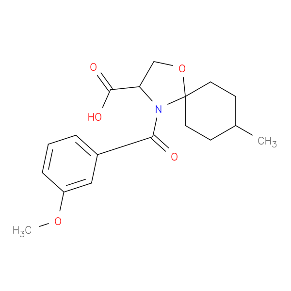 4-(3-methoxybenzoyl)-8-methyl-1-oxa-4-azaspiro[4.5]decane-3-carboxylic acid