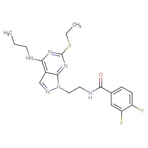 N-{2-[6-(ethylsulfanyl)-4-(propylamino)-1H-pyrazolo[3,4-d]pyrimidin-1-yl]ethyl}-3,4-difluorobenzamide