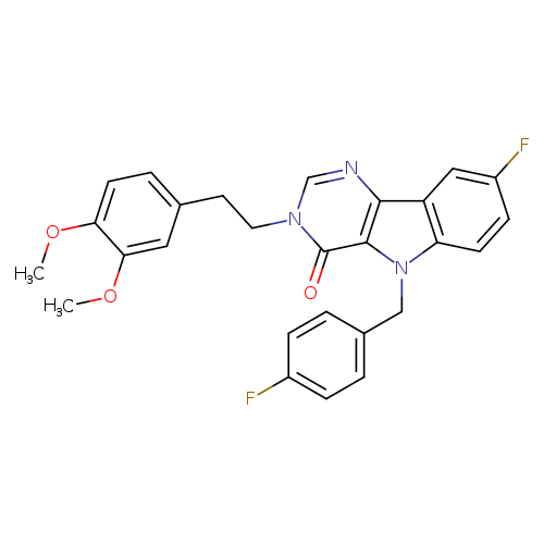 3-[2-(3,4-dimethoxyphenyl)ethyl]-8-fluoro-5-[(4-fluorophenyl)methyl]-3H,4H,5H-pyrimido[5,4-b]indol-4-one