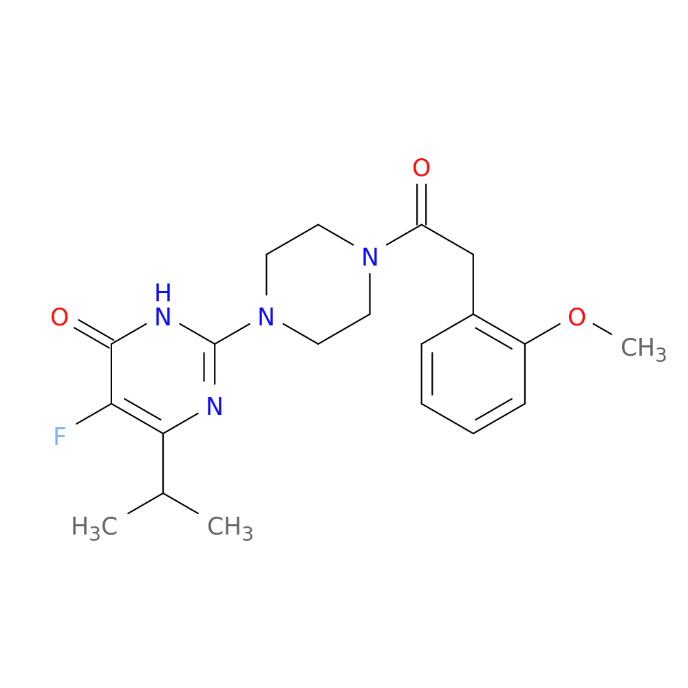 5-fluoro-2-{4-[2-(2-methoxyphenyl)acetyl]piperazin-1-yl}-6-(propan-2-yl)-3,4-dihydropyrimidin-4-one