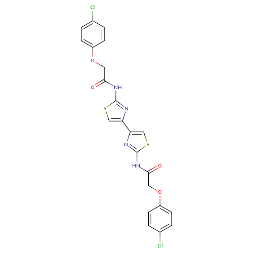 2-(4-chlorophenoxy)-N-(4-{2-[2-(4-chlorophenoxy)acetamido]-1,3-thiazol-4-yl}-1,3-thiazol-2-yl)acetamide