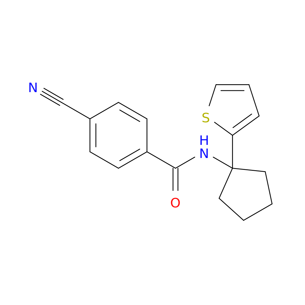 4-cyano-N-[1-(thiophen-2-yl)cyclopentyl]benzamide