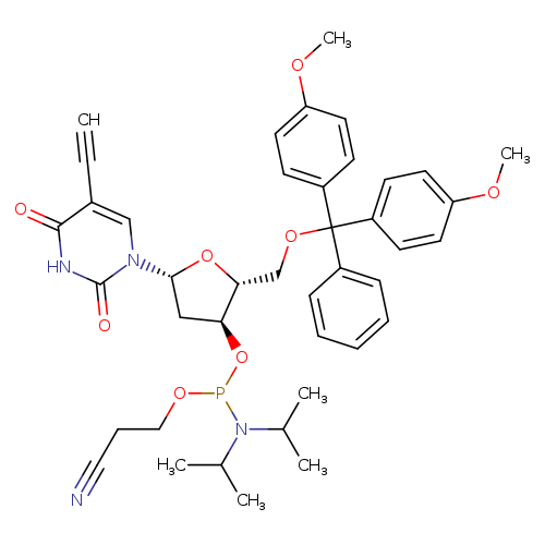 (2R,3S,5R)-2-((Bis(4-Methoxyphenyl)(Phenyl)Methoxy)Methyl)-5-(5-Ethynyl-2,4-Dioxo-3,4-Dihydropyrimidin-1(2H)-Yl)Tetrahydrofuran-3-Yl (2-Cyanoethyl) Diisopropylphosphoramidite