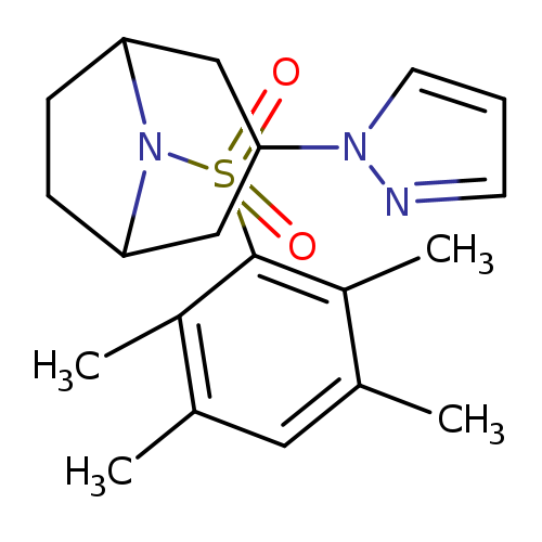 3-(1H-pyrazol-1-yl)-8-(2,3,5,6-tetramethylbenzenesulfonyl)-8-azabicyclo[3.2.1]octane