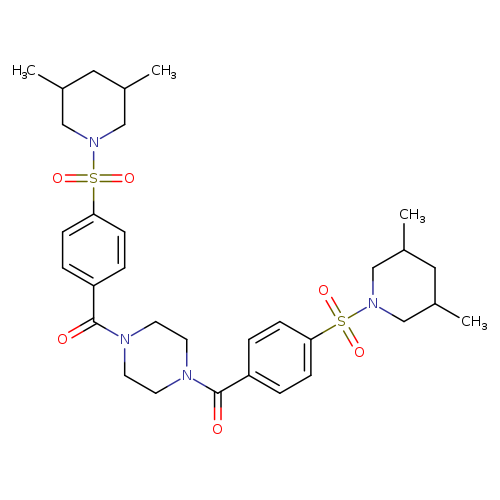 1,4-bis({4-[(3,5-dimethylpiperidin-1-yl)sulfonyl]benzoyl})piperazine