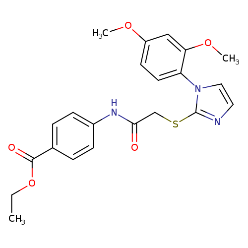 ethyl 4-(2-{[1-(2,4-dimethoxyphenyl)-1H-imidazol-2-yl]sulfanyl}acetamido)benzoate