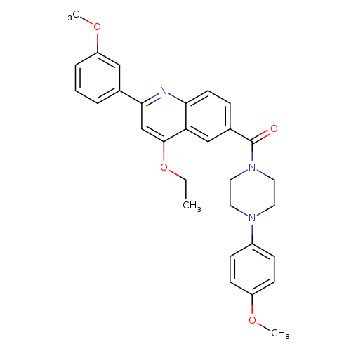 4-ethoxy-2-(3-methoxyphenyl)-6-[4-(4-methoxyphenyl)piperazine-1-carbonyl]quinoline