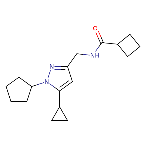 N-[(1-cyclopentyl-5-cyclopropyl-1H-pyrazol-3-yl)methyl]cyclobutanecarboxamide