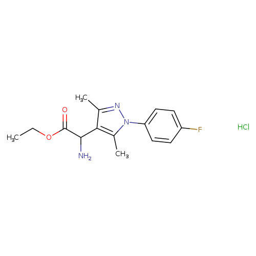 ethyl 2-amino-2-[1-(4-fluorophenyl)-3,5-dimethyl-1H-pyrazol-4-yl]acetate hydrochloride