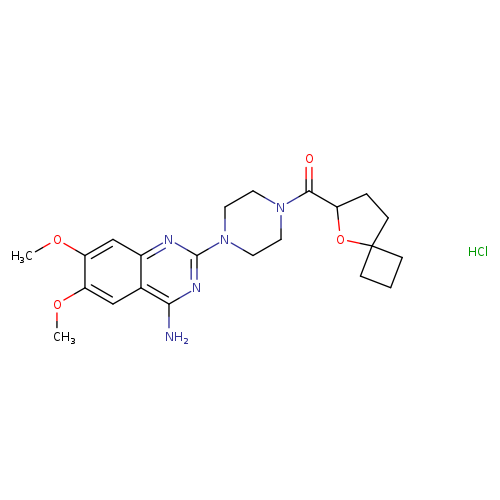 6,7-dimethoxy-2-(4-{5-oxaspiro[3.4]octane-6-carbonyl}piperazin-1-yl)quinazolin-4-amine hydrochloride