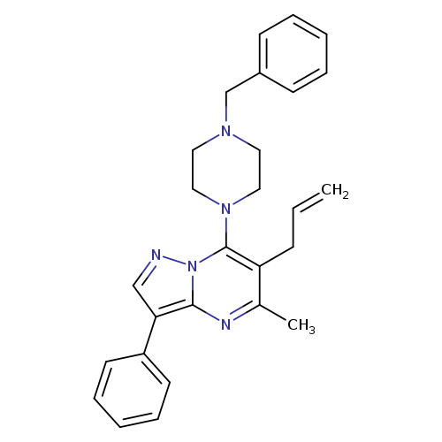 1-benzyl-4-[5-methyl-3-phenyl-6-(prop-2-en-1-yl)pyrazolo[1,5-a]pyrimidin-7-yl]piperazine