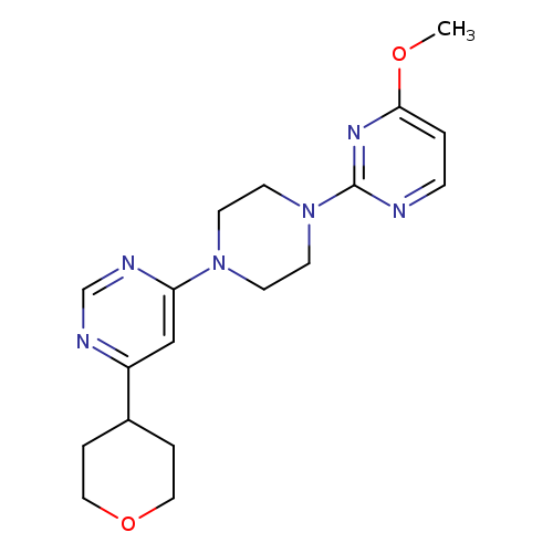4-[4-(4-methoxypyrimidin-2-yl)piperazin-1-yl]-6-(oxan-4-yl)pyrimidine