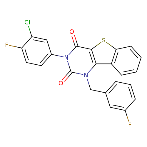 5-(3-chloro-4-fluorophenyl)-3-[(3-fluorophenyl)methyl]-8-thia-3,5-diazatricyclo[7.4.0.0^{2,7}]trideca-1(9),2(7),10,12-tetraene-4,6-dione