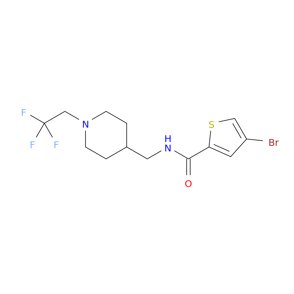 4-bromo-N-{[1-(2,2,2-trifluoroethyl)piperidin-4-yl]methyl}thiophene-2-carboxamide