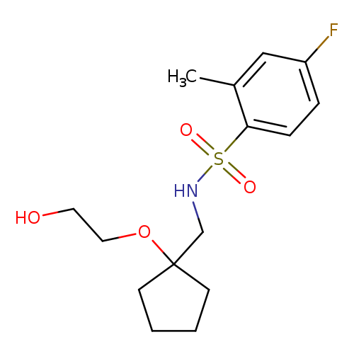 4-fluoro-N-{[1-(2-hydroxyethoxy)cyclopentyl]methyl}-2-methylbenzene-1-sulfonamide