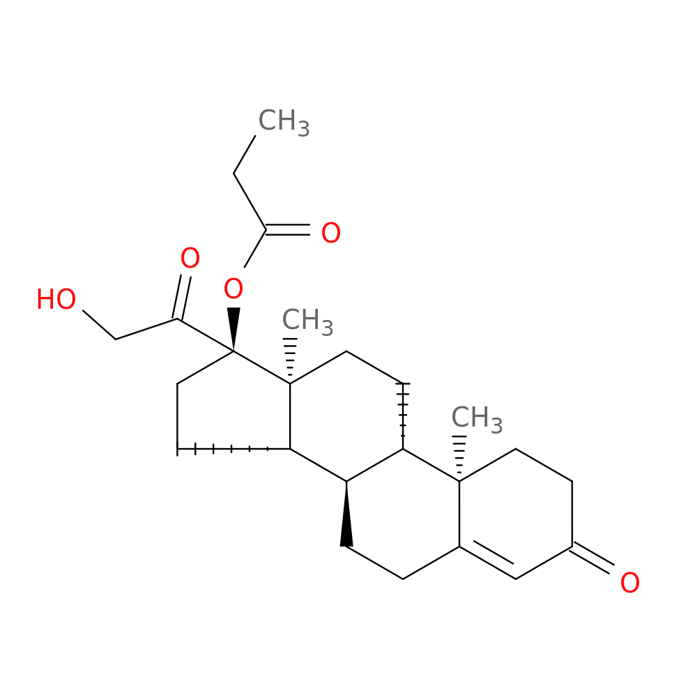 21-Hydroxy-17-(1-oxopropoxy)pregn-4-ene-3,20-dione
